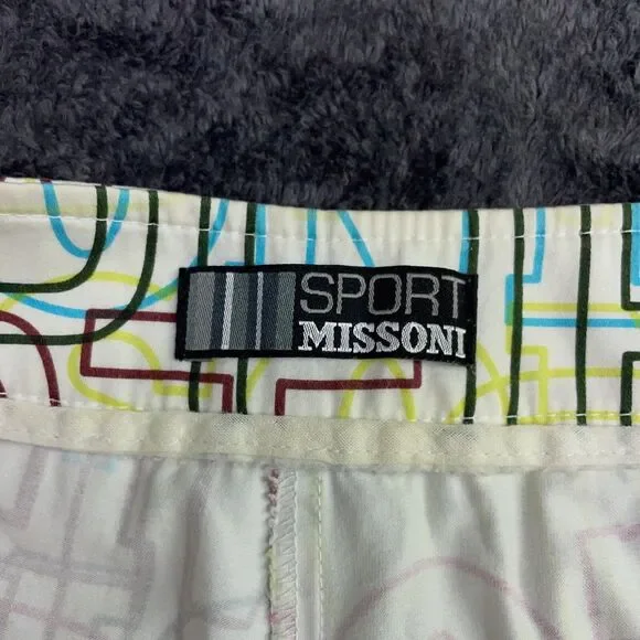 MISSONI Women’s Size 6 / 28 / 42 Logo Monogram Allover Print Bootcut Dress Pants